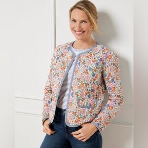 Talbots Floral Enchanting Blooms Quilted Jacket  Women's  6 CottageCore